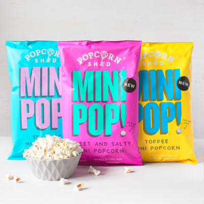 Mini Pop!® Popcorn Favourites Sharing Selection - 3 Vegan Flavours - Popcorn Shed