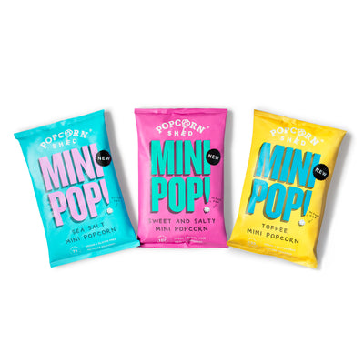 Mini Pop!® Popcorn Favourites Sharing Selection - 3 Vegan Flavours - Popcorn Shed