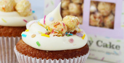 Small Batch Vanilla Cupcakes with Birthday Cake Popcorn!