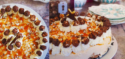 No-Bake Chocolate Popcorn And Caramel Cheesecake Recipe