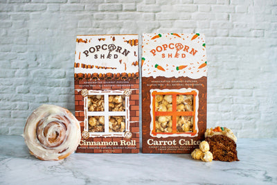 Not one, but TWO NEW FLAVOURS! Carrot Cake and Cinnamon Roll Popcorn!