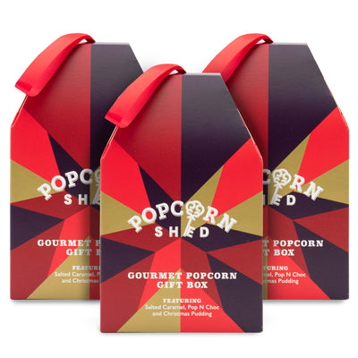 Christmas Gourmet Popcorn Gift Box - 3 Pack - Popcorn Shed
