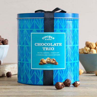 Chocolate Trio Popcorn Gift Tin - Popcorn Shed