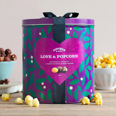 Love & Popcorn Gourmet Gift Tin - Popcorn Shed