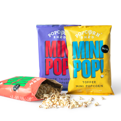 Mini Pop!® Luxury Popcorn Sharing Selection - 3 Vegan Flavours - Popcorn Shed