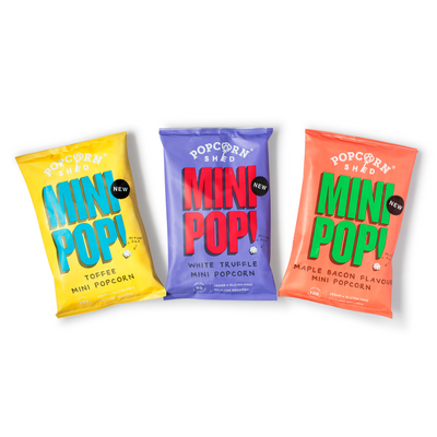 Mini Pop!® Luxury Popcorn Sharing Selection - 3 Vegan Flavours - Popcorn Shed