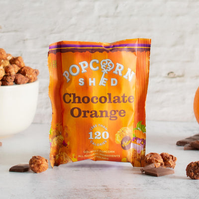 Chocolate Orange Popcorn Snack Packs - Popcorn Shed