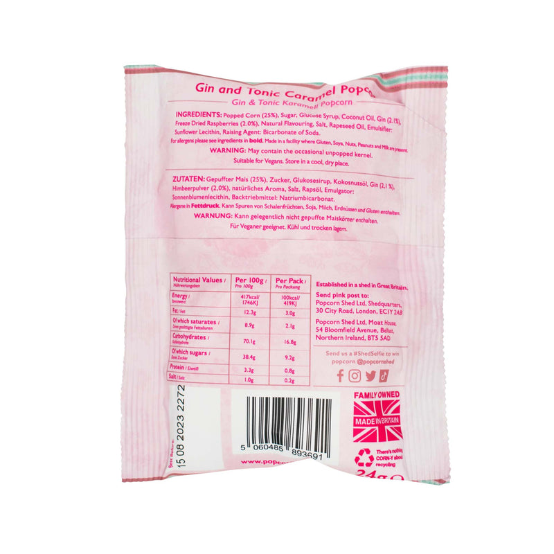 Pink Gin Popcorn Snack Packs (NEW) - Popcorn Shed