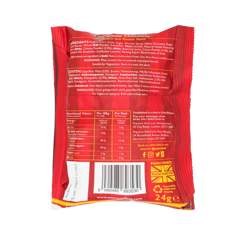 Red Velvet Popcorn Snack Packs (NEW) - Popcorn Shed