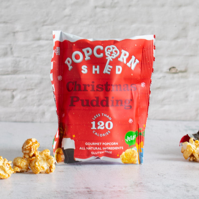 Christmas Pudding Popcorn Snack Packs | Vegan Treats | Popcorn Shed