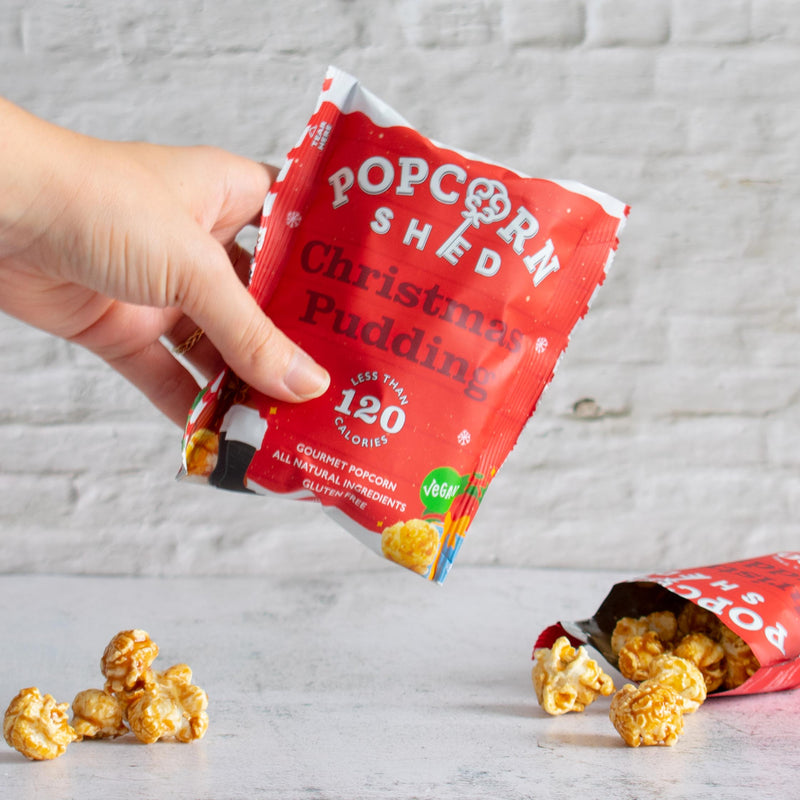 Christmas Pudding Popcorn Snack Packs - Popcorn Shed