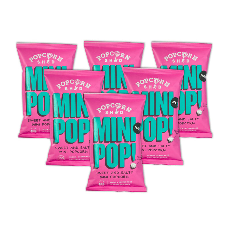 Mini Pop!® Sweet & Salty - 6 x Single Serve Bags - Popcorn Shed
