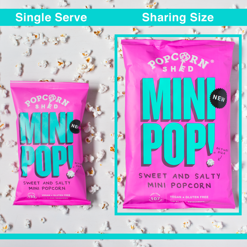 Mini Pop Packing Mini Pop!® Sweet & Salty | Case of 10 x Sharing Bags | Popcorn Shed