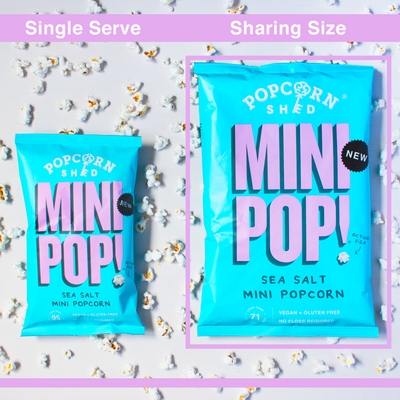 Mini Pop!® Sea Salted - Case of 10 x Sharing Bags - Popcorn Shed