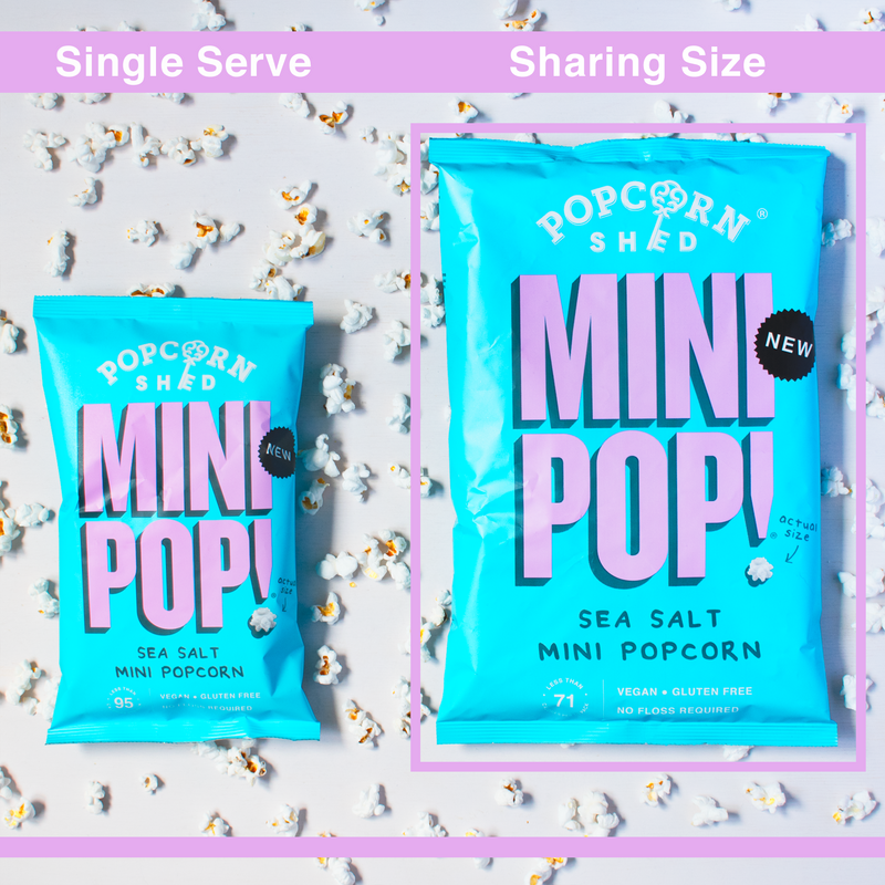Mini Pop!® Sea Salted - Case of 10 x Sharing Bags - Popcorn Shed