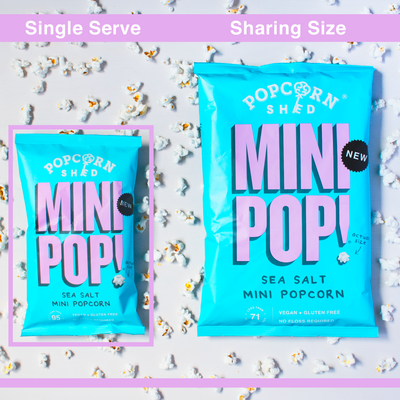 Mini Pop!® Sea Salted - 6 x Single Serve Bags - Popcorn Shed