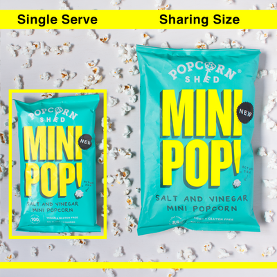 Mini Pop!® Salt & Vinegar - 6 x Single Serve Bags - Popcorn Shed