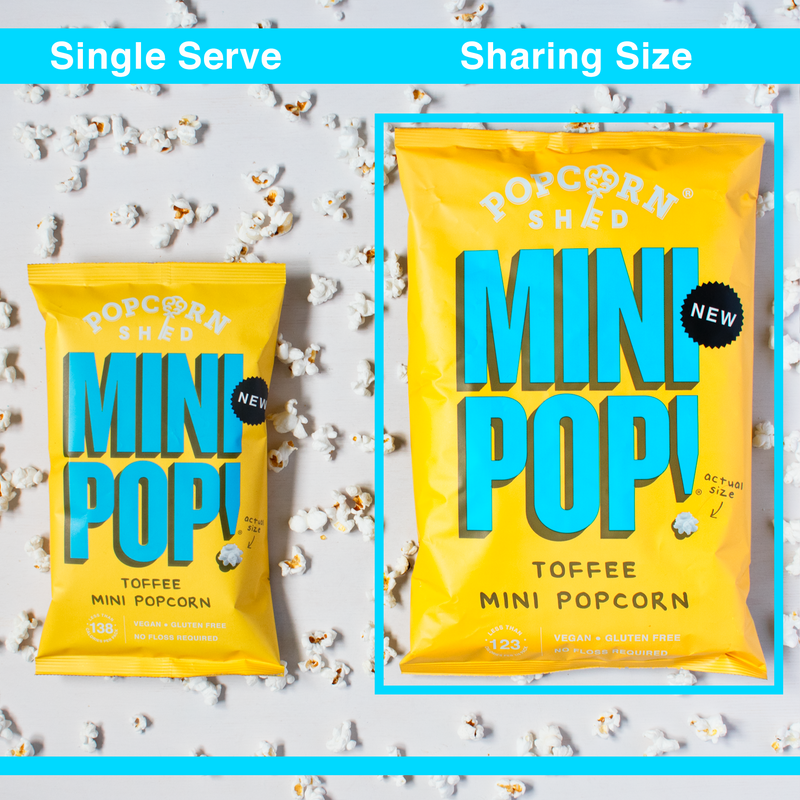 Mini Pop!® Toffee - Case of 10 x Sharing Bags - Popcorn Shed